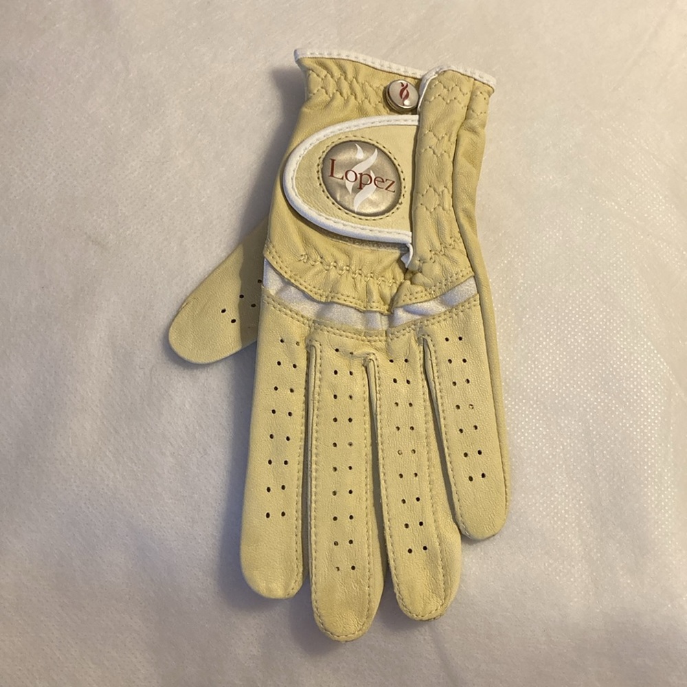 NWOT - Lopez Tour™ Premium Cabretta Tan Leather Women's Golfing Glove - Left M